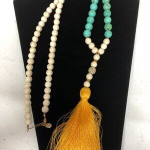 Betsy Pittard Designs Beaded Necklace with Tassel Pendant